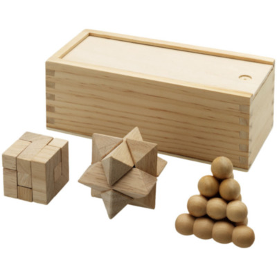 3 juegos de ingenio en madera 